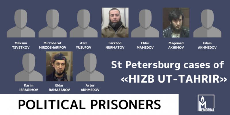 Ten Muslims convicted of involvement in Hizb ut-Tahrir in St. Petersburg are political prisoners, Memorial says
