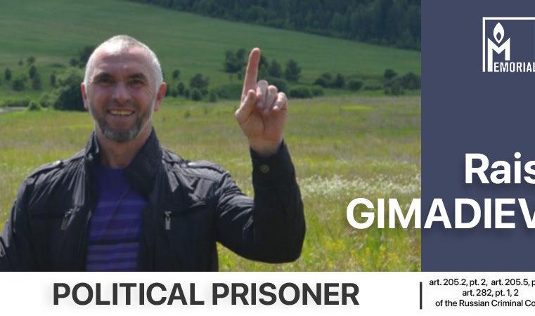 Rais Gimadiev, a resident of Tatarstan sentenced to 16 years in prison on terrorism charges, is a political prisoner