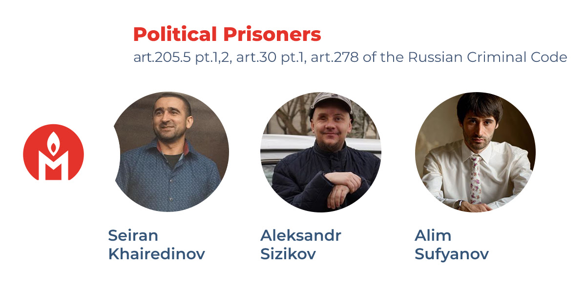 Three residents of Crimea, accused of involvement in Hizb ut-Tahrir, are political prisoners